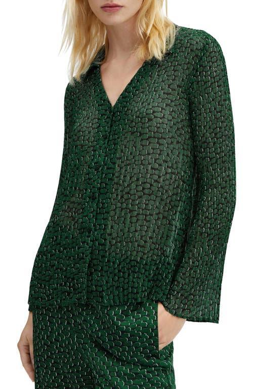 MANGO - Printed flowy shirt greenWomen Product Image