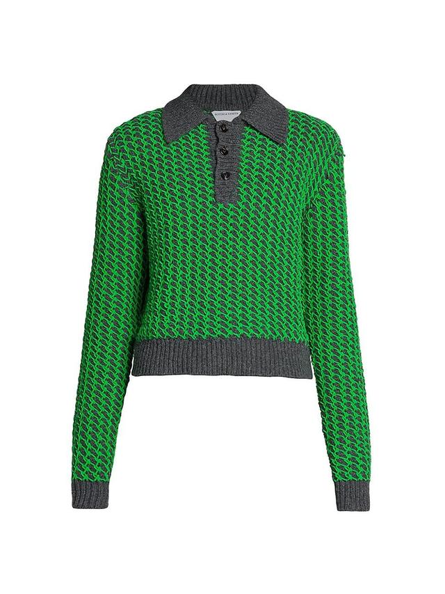 Mens Wardrobe 04 Textured Knit Polo Sweater Product Image