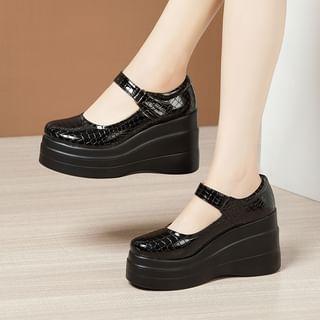 Platform Wedge Mary Jane Pumps Product Image