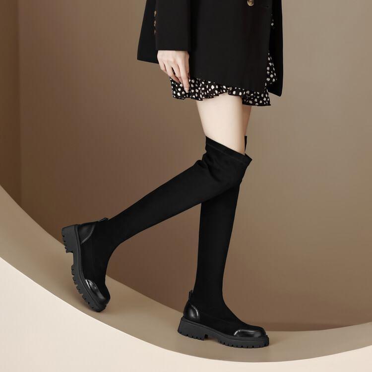 Platform Plain Over the Knee Boots Product Image