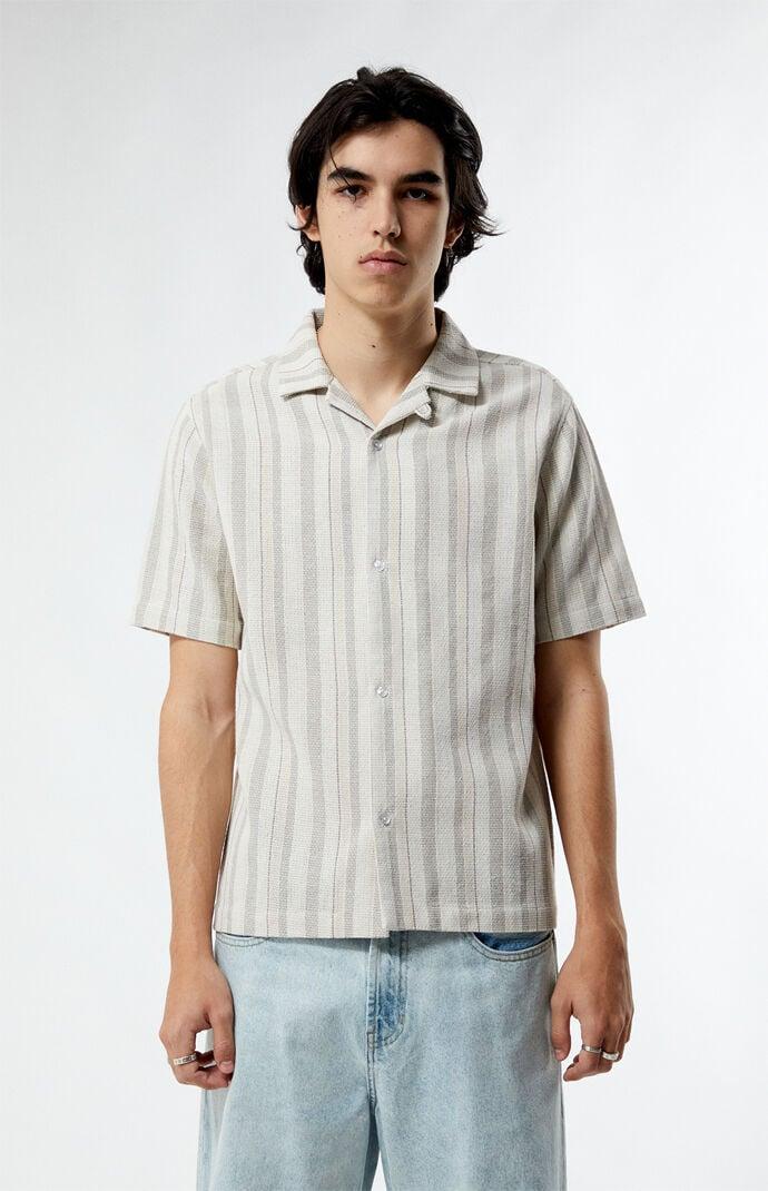 Men's Weave Stripe Camp Shirt Product Image