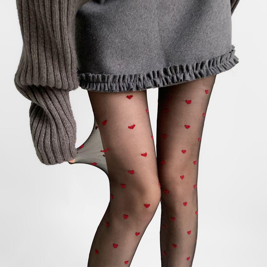 Heart Patterned Sheer Tights Product Image