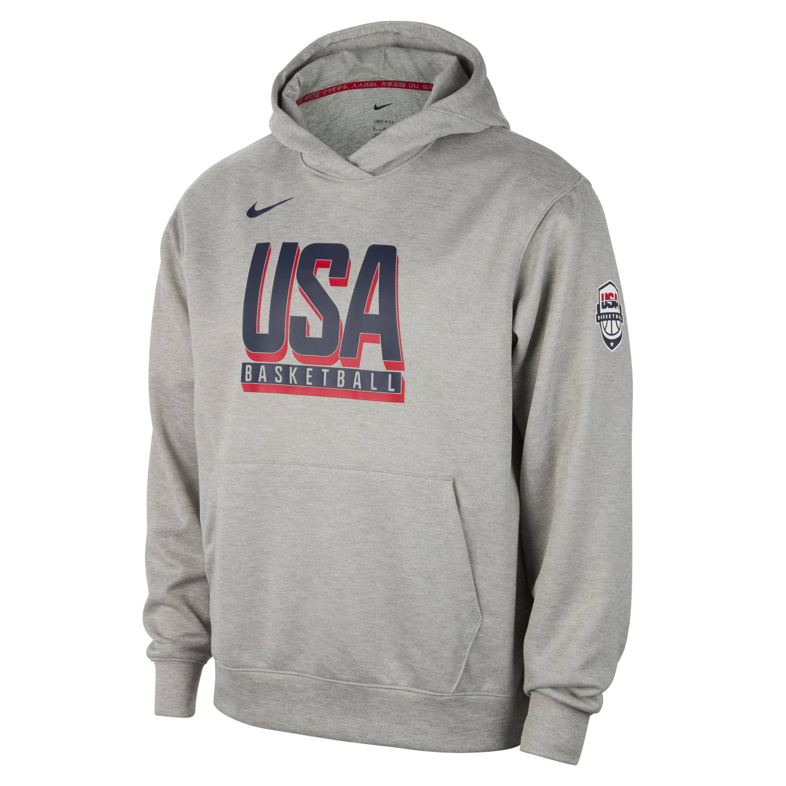 Nike Mens Nike USA Olympics 24 Practice Fleece Hoodie - Mens Grey/Grey Product Image