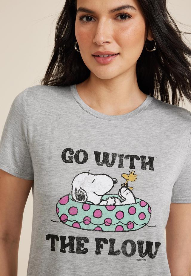 Snoopy Go With The Flow Classic Fit Graphic Tee Product Image