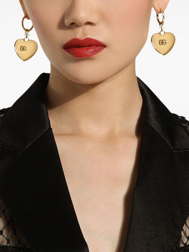 DOLCE & GABBANA Heart Charm Earrings For Women In Gold Product Image