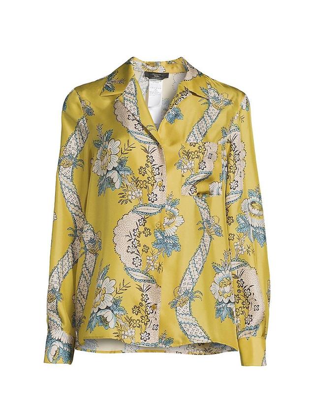 Womens Oncia Silk Floral Shirt Product Image