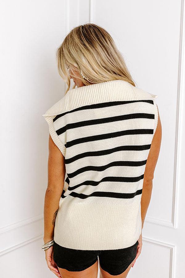 Midnight Dreams Stripe Sweater Vest In Cream Product Image