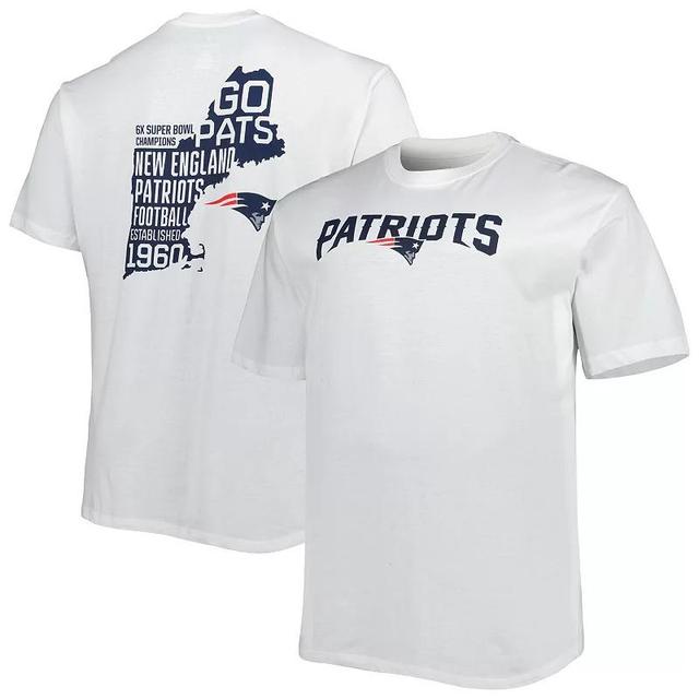 Fanatics Mens White New England Patriots Big Tall Hometown Collection Hot Shot T-Shirt Product Image