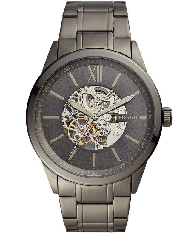 Fossil Mens Flynn Automatic Gunmetal Black Stainless Steel Watch 48mm Product Image