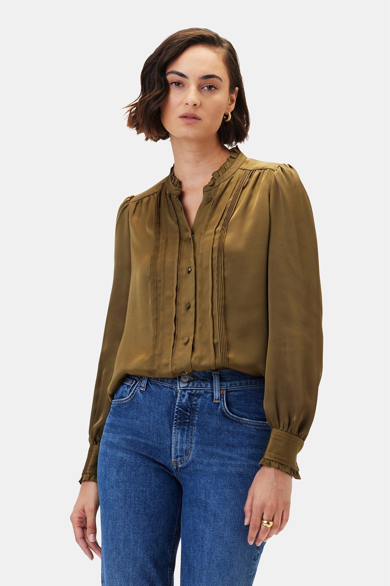 Charlotte Blouse - Bronzed Olive Product Image