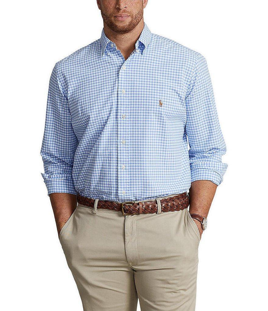 Polo Ralph Lauren Big & Tall Gingham Oxford Long-Sleeve Woven Shirt Product Image