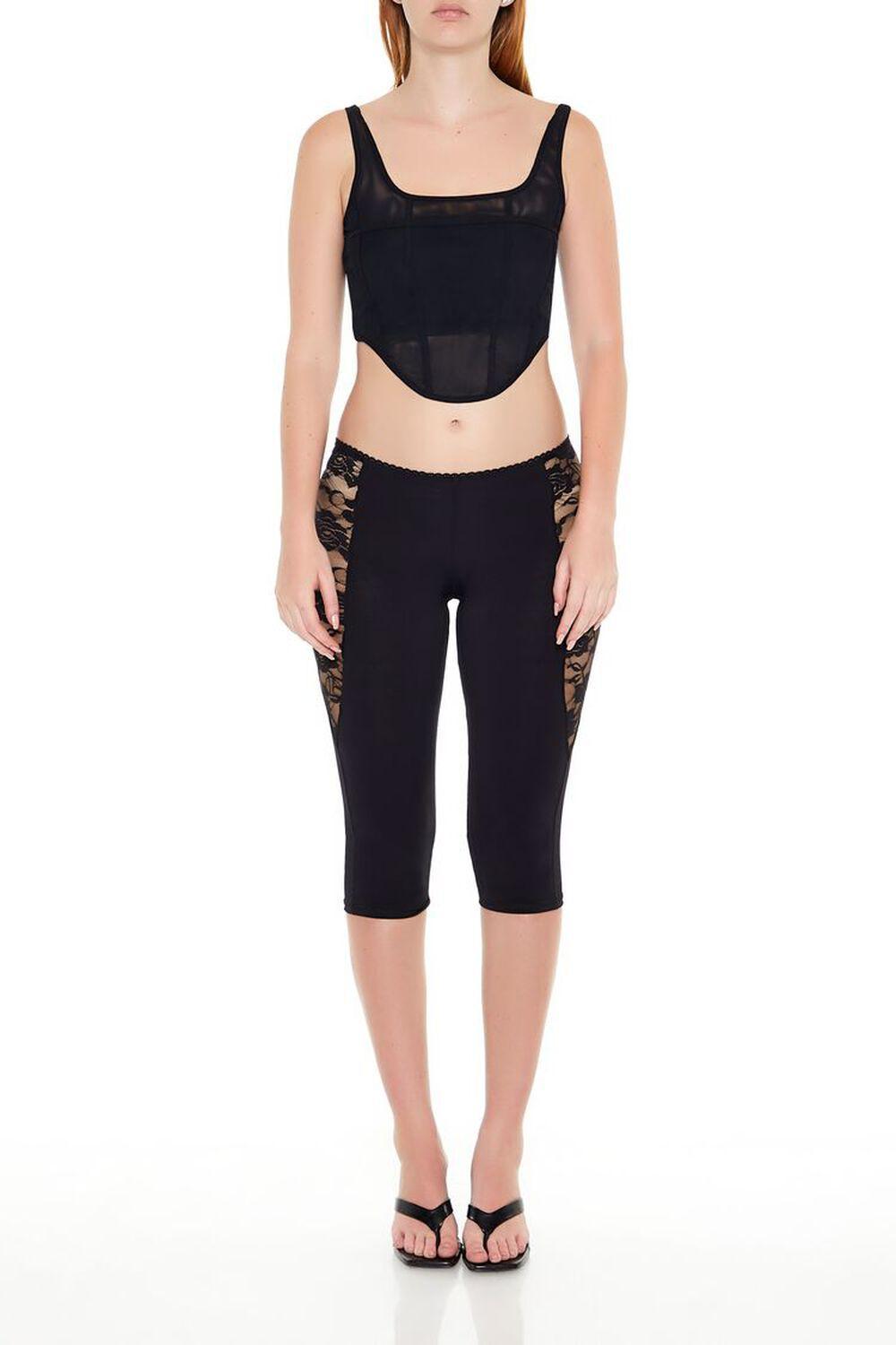 Sheer Lace Capri Leggings | Forever 21 Product Image