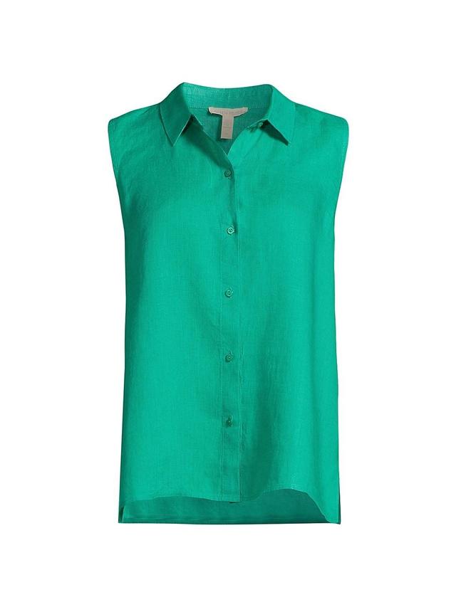 Womens Linen Sleeveless Shirt Product Image