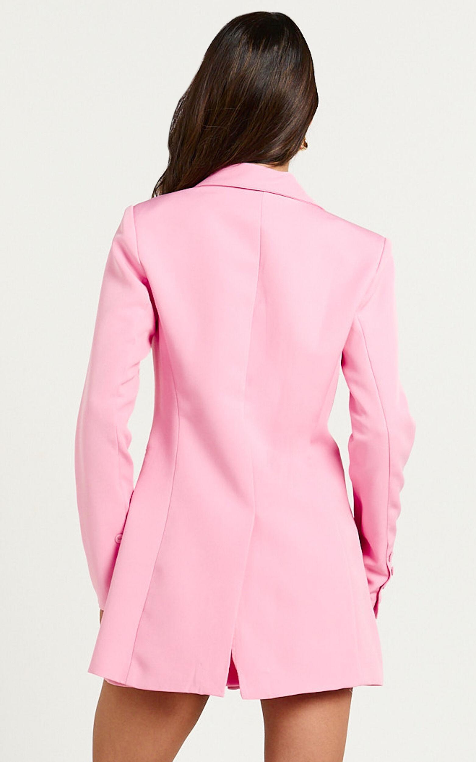 Ariana Blazer - Slim Fitting Longline Blazer in Pink Product Image