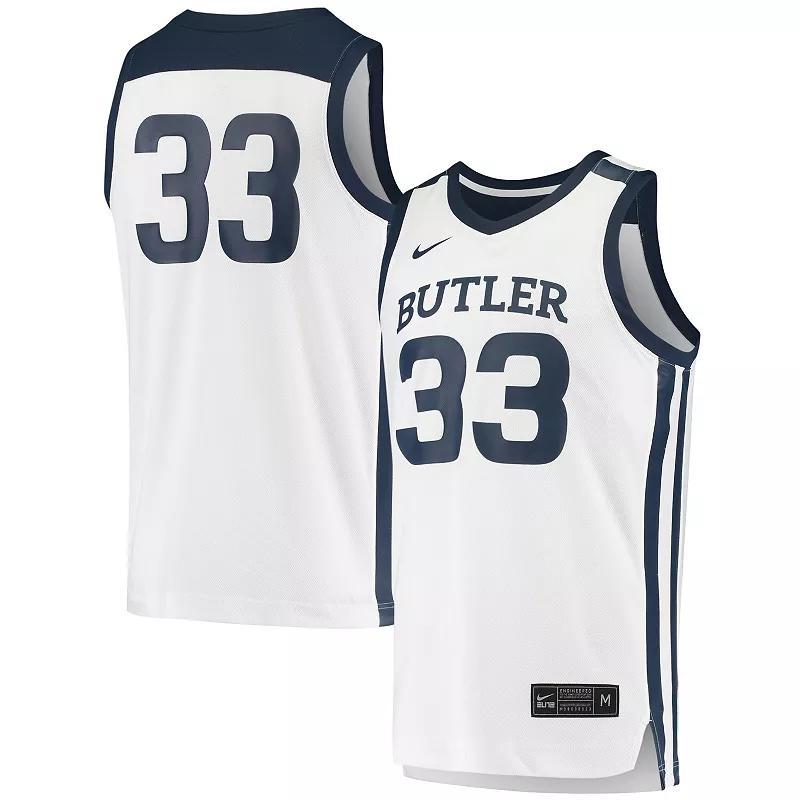 Mens Nike #33 White Butler Bulldogs Replica Basketball Jersey Product Image