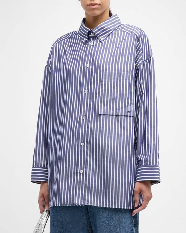 Long Stripe Oversized Shirt Product Image