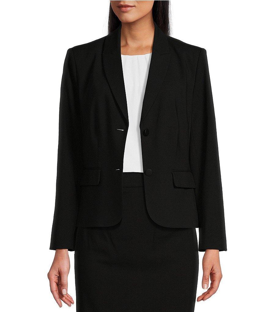 Investments Platinum Suiting Petite Size Long Sleeve Two Button Notch Lapel Blazer Product Image