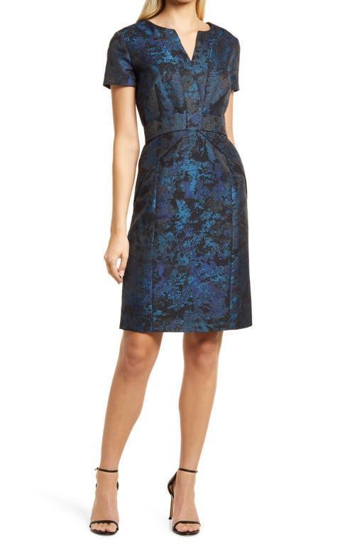 Shani Jacquard Bow Sheath Cocktail Dress Product Image