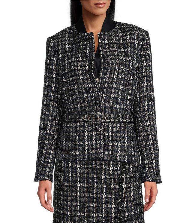 Preston & York Eileen Coordinating Metallic Herringbone Tweed Jacket Product Image