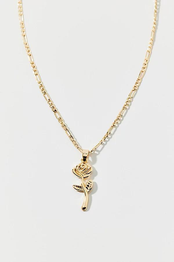 14k Gold Plated Retro Charm Necklace Womens at Urban Outfitters Product Image