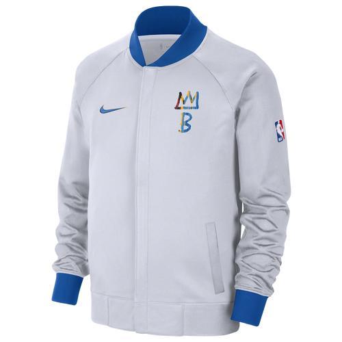 Nike Mens Nets City Edition Showtime Jacket - White/Blue Product Image