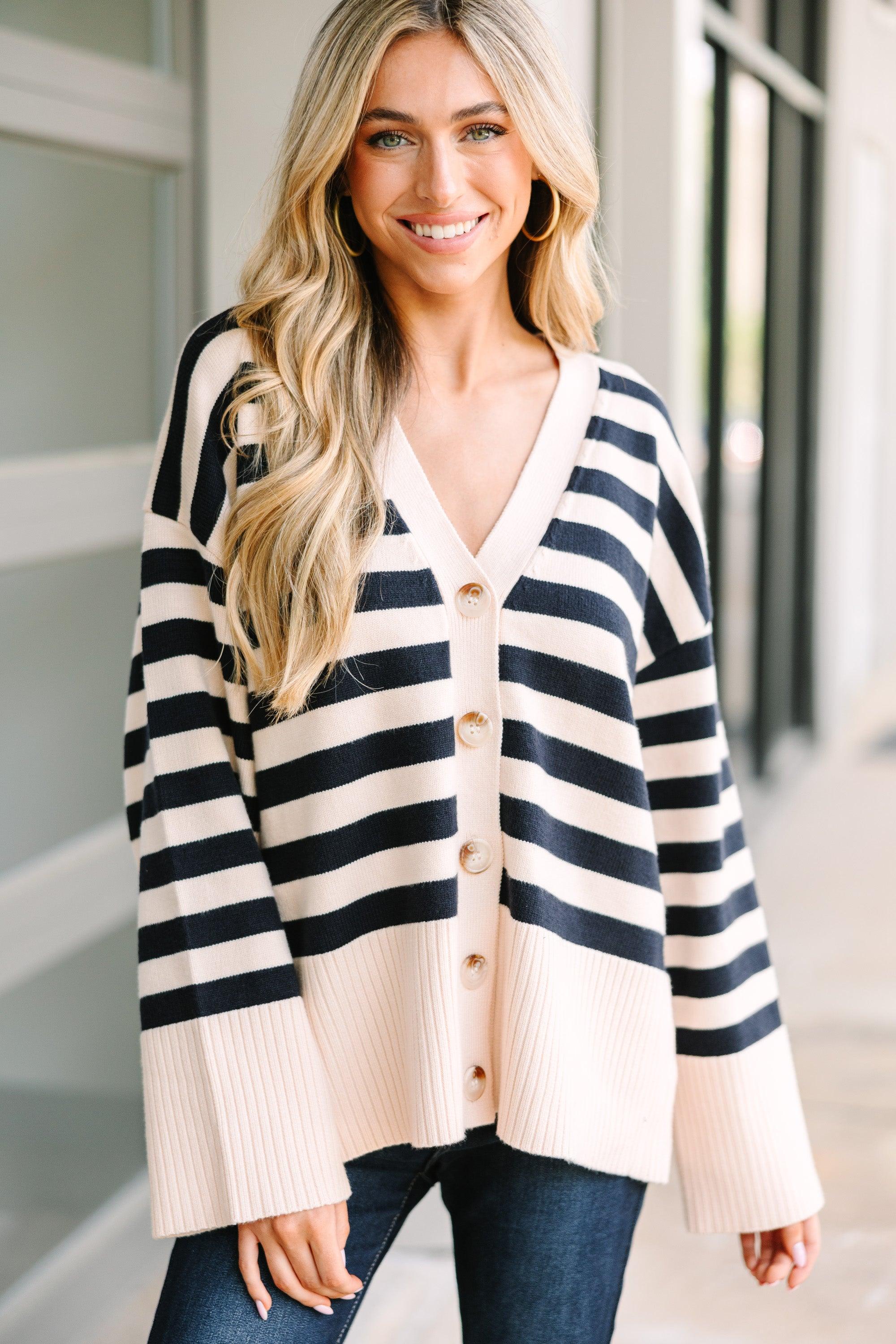 Looking Out Natural Striped Cardigan Female Product Image