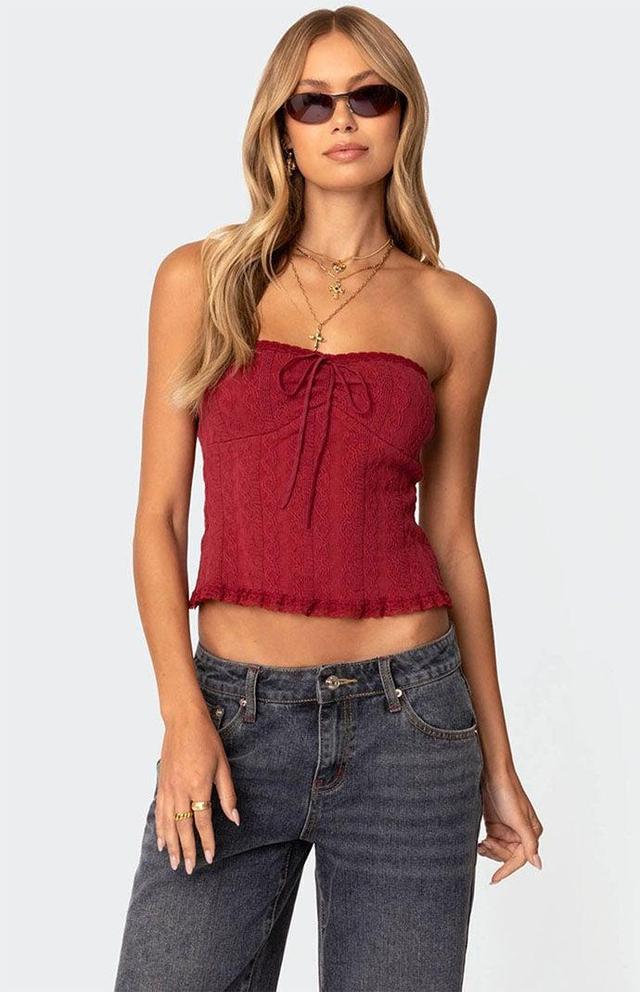 Edikted Women's Lacey Knit Tube Top Product Image