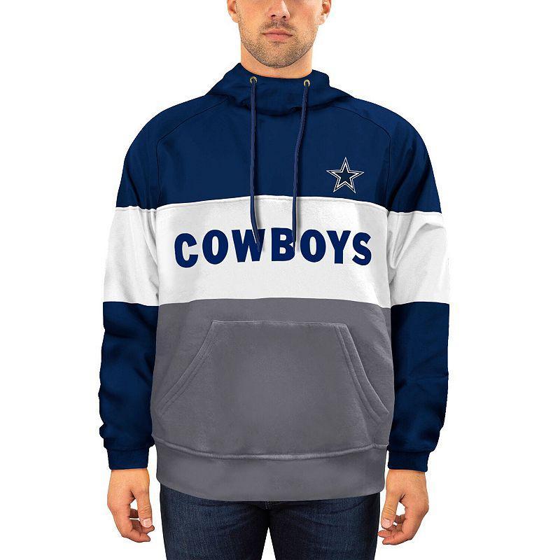 Men's New Era Navy/Gray Dallas Cowboys Big & Tall Fleece Star Team Pullover Hoodie Product Image