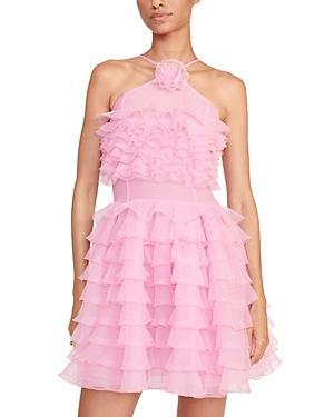 Womens Florian Tiered Ruffle Halter Minidress Product Image