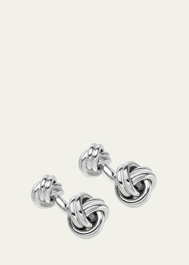 Mens Sterling Silver Knot Cufflinks Product Image