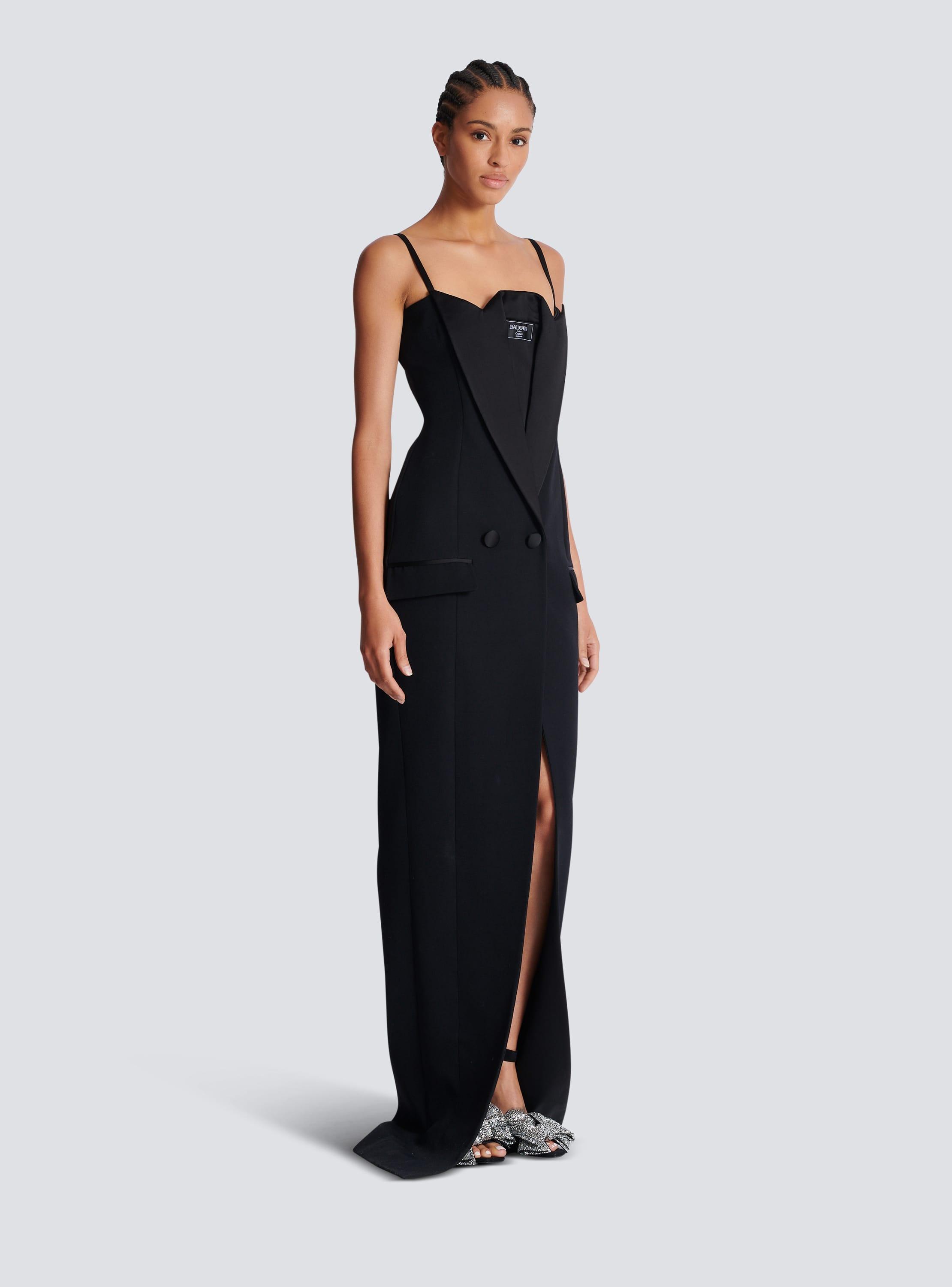 Long strappy grain de poudre dress Product Image