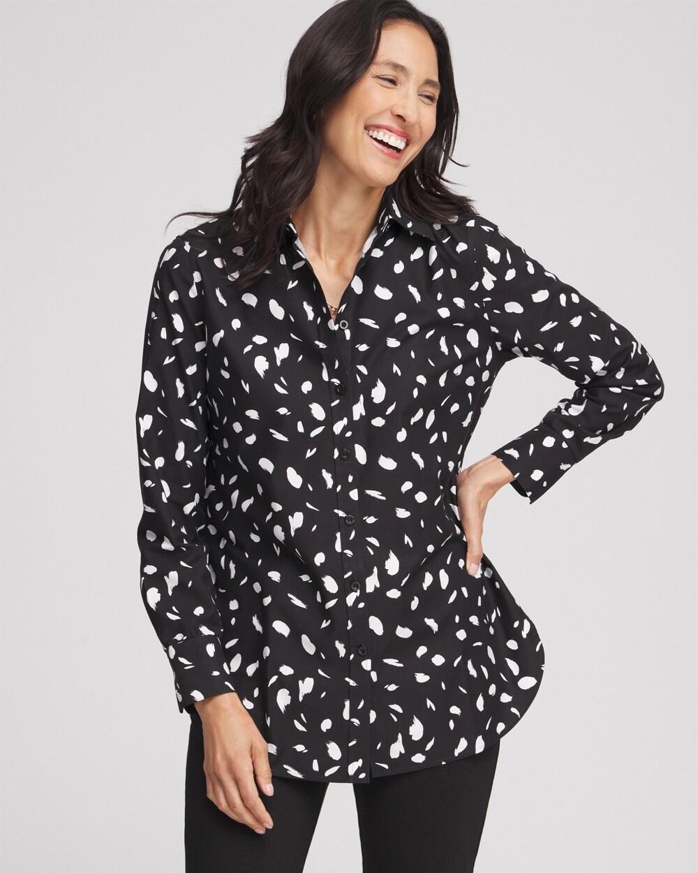 Women's No Iron Dot Print Shirt Product Image