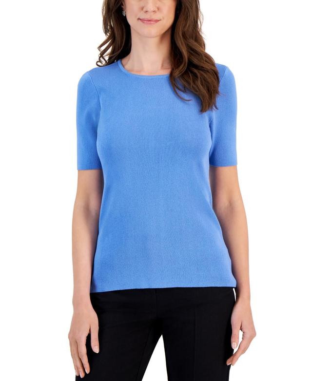 Tahari Asl Womens Short-Sleeve Crewneck T-Shirt Sweater Product Image