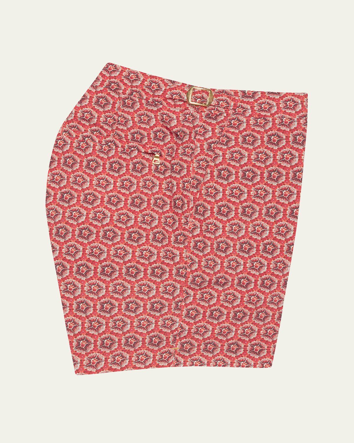 Mens Bulldog Micro Rose Print Swim Shorts Product Image