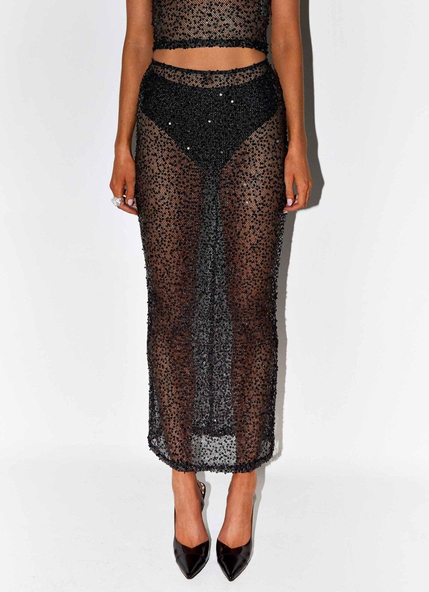 Afterhours Sequin Maxi Skirt - Midnight Stars Product Image