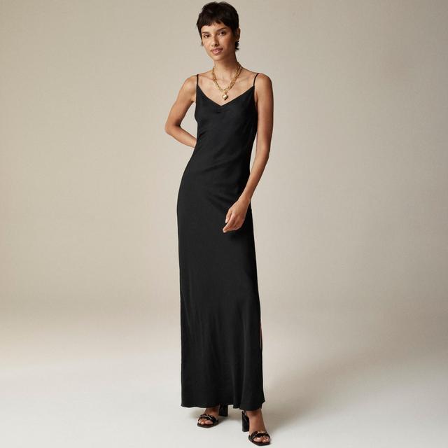 V-neck maxi slip dress in cupro-blend crepe Product Image