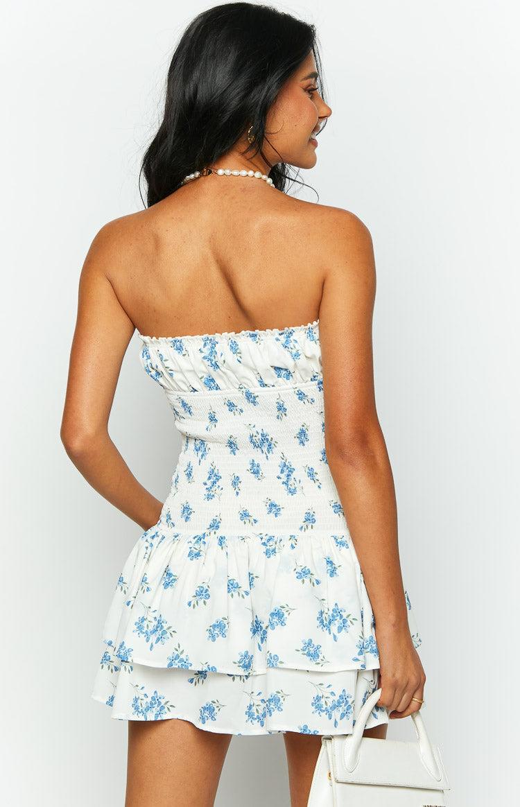 Sophia White Floral Strapless Mini Dress Product Image