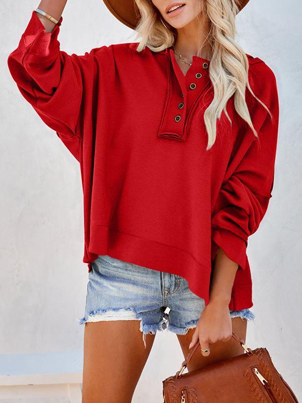 Hooded Long Sleeves Buttoned Split-Joint Velvet Sweatshirt Tops Product Image