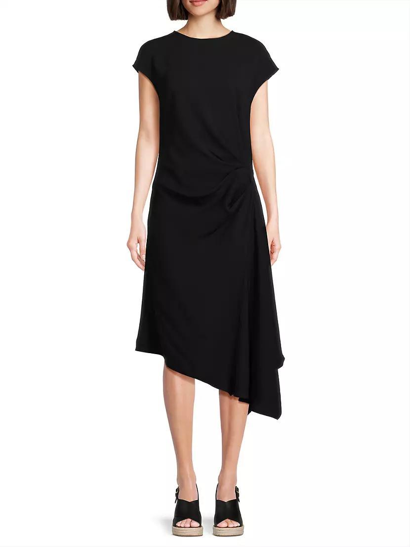 Stretch Crepe Side Drape Dress Product Image