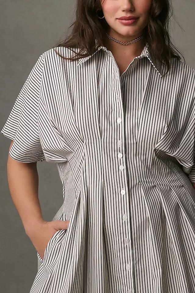 The Tobie Button-Front Pleated Shirt Dress by Exquise Product Image