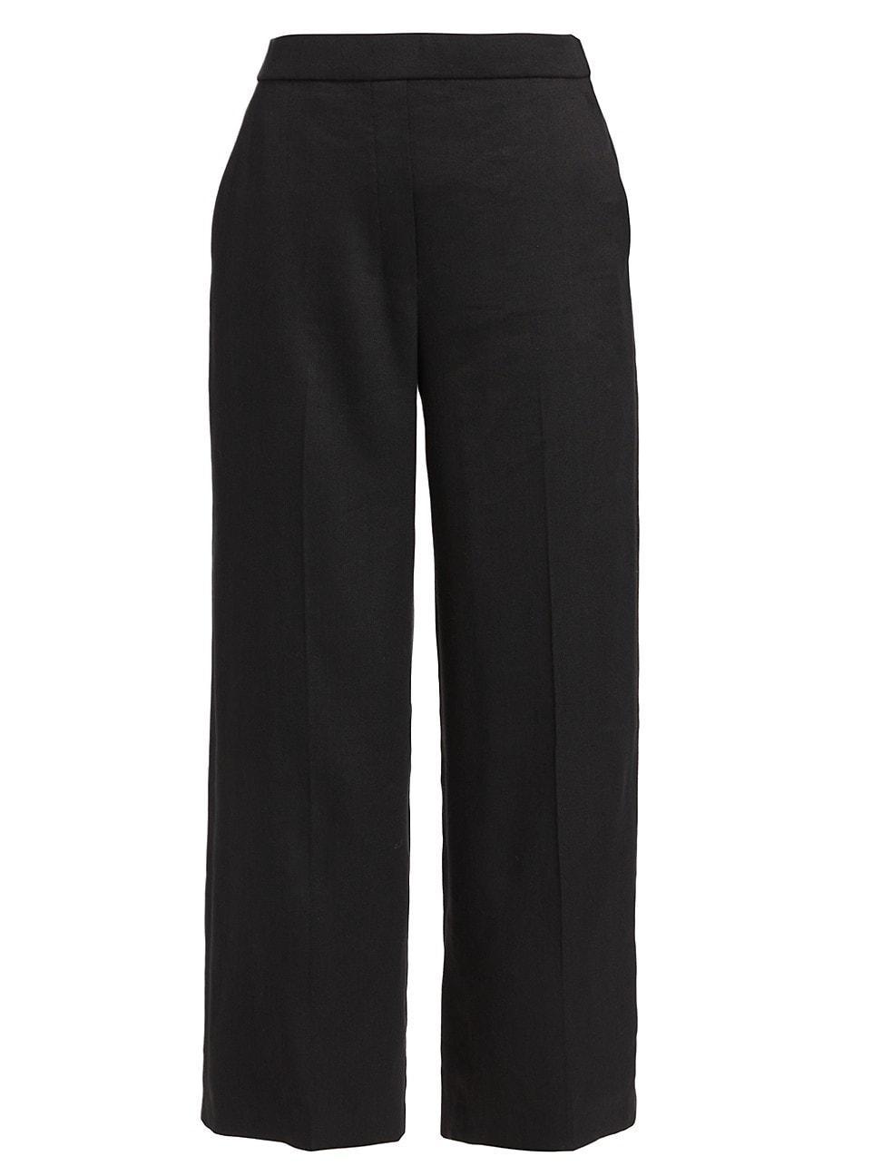 Womens Linen-Blend Cropped Pull-On Pants product image