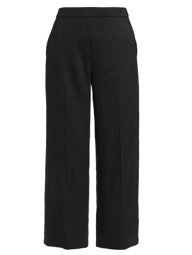 Womens Linen-Blend Cropped Pull-On Pants Product Image