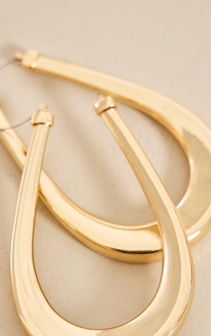 Gold Large Chunky Teardrop Statement Earrings Product Image