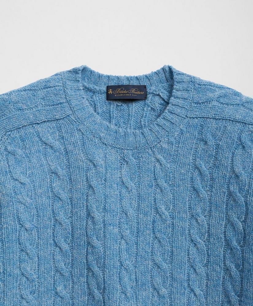 Cable Crewneck Sweater in Shetland Wool Product Image