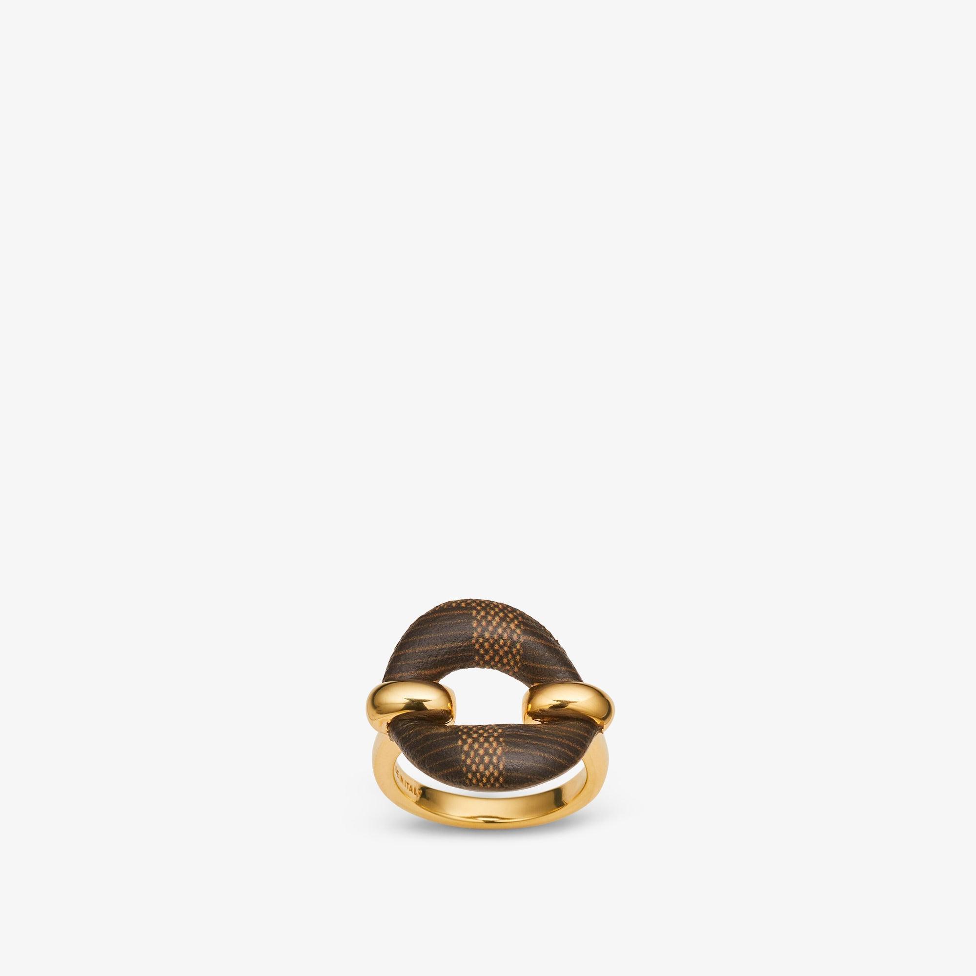 Fendi Filo ringBrown FF leather ring Product Image