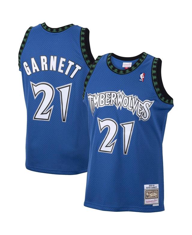 Mens Mitchell & Ness Kevin Garnett Blue Minnesota Timberwolves 2001/02 Hardwood Classics Swingman Jersey - Blue Product Image