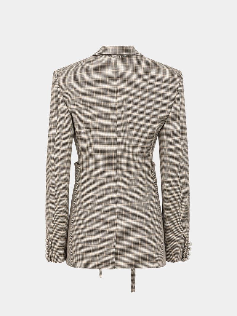 FITTED JACKET IN PRINCE OF WALES WOOL Product Image