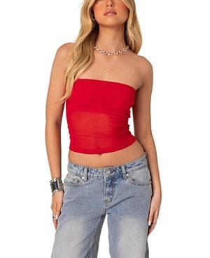 EDIKTED Celestia Mesh Tube Top Product Image