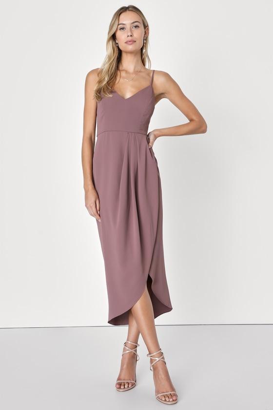 Reinette Mauve Purple Midi Dress Product Image