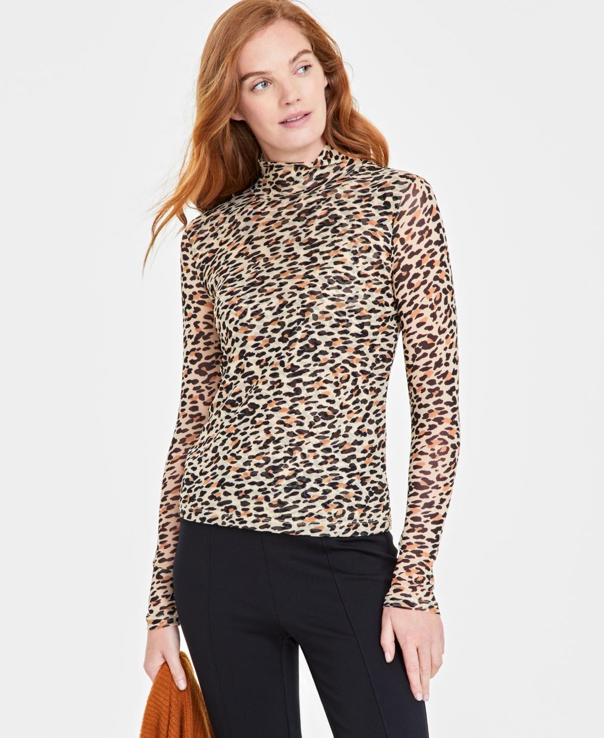 On 34th Womens Mock-Neck Mesh Top, Created for Macys Product Image